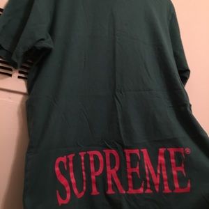 Men’s Supreme Green White/Black Trim T-Shirt Sz M